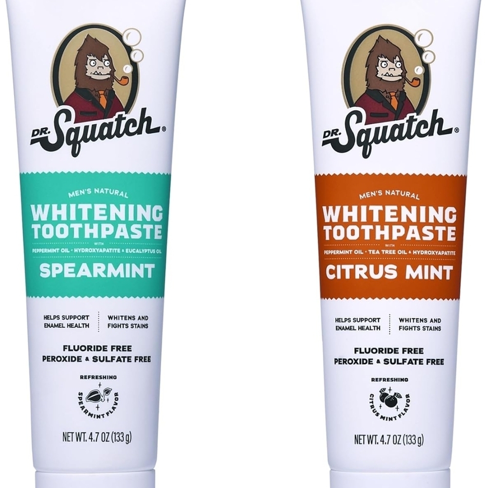 NEW Dr. Squatch Natural Teeth Whitening Toothpaste Kit Day & Night Flouride-Free